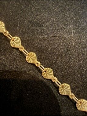 Vintage Italian .925 Sterling Silver Textured Seashell Link Bracelet